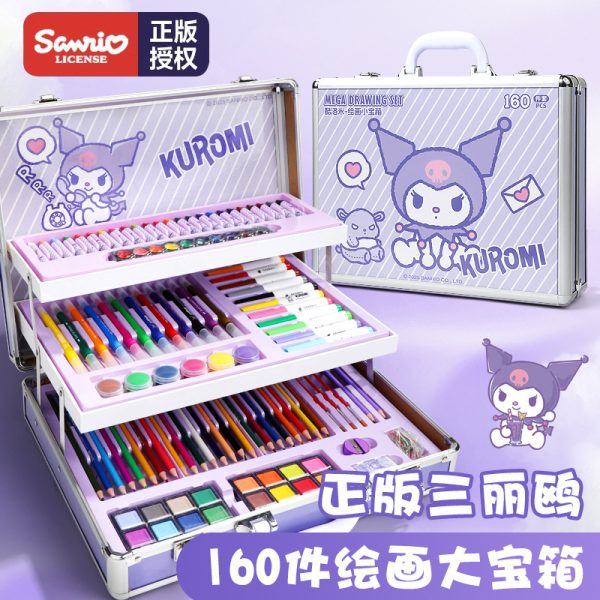 三丽鸥正版绘画套装礼盒马克笔水彩笔画笔颜料绘画文具高档礼物